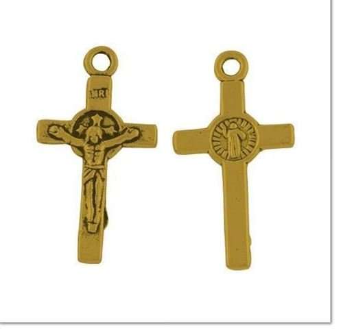 2.2cm Mini Gold Traditional St Benedict Crucifix