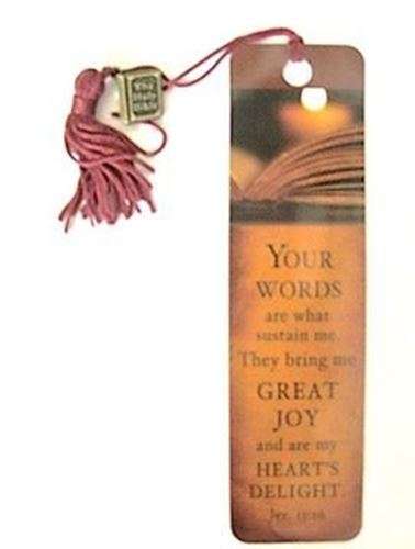 Charm bookmark - Your Words are what sustain me. Jer. 15:16