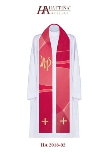 Gold Cross with varying shades and IHS -  Stole in all Liturgical Colours