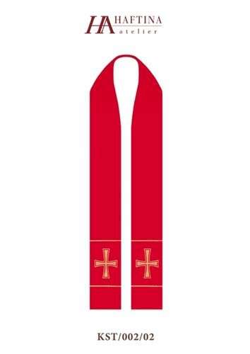 Gold embroidered Cross inbetween gold braiding - All liturgical colours