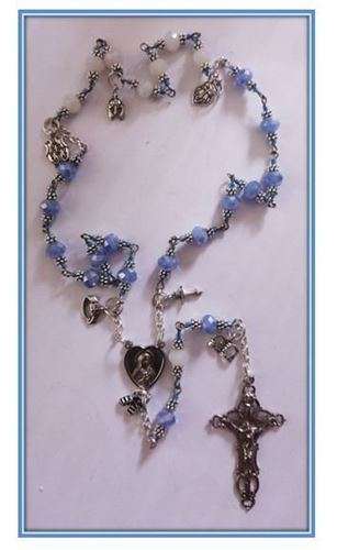 Armour of God Chaplet - Our Lady's Colours Pale blue & White - purity - Limited Edition