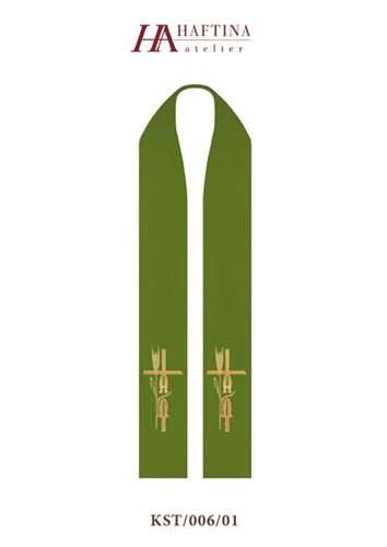Alpha & Omega in Cross -  Stole in all Liturgical Colours