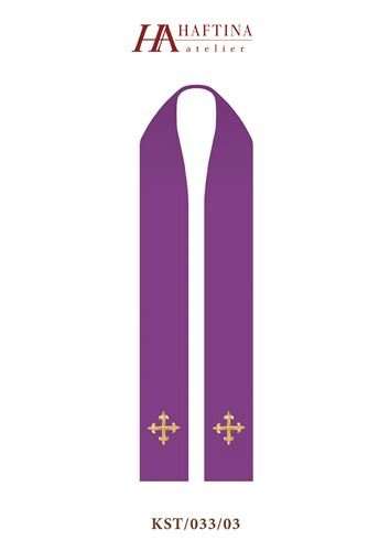 Beautiful Golden Cross - Stole in all Liturgical Colours