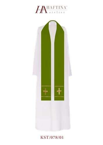 Gold cross  in bands -  Stole in all Liturgical Colours