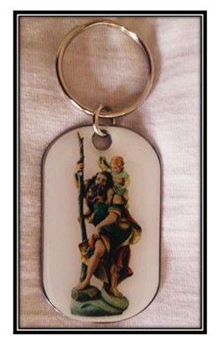 St Christopher - Dog Tag metal Key Ring
