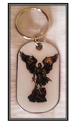St Michael the Archangel - Dog Tag Metal Keyring