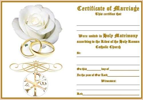 Wedding Certificate - 2 rings & Rose