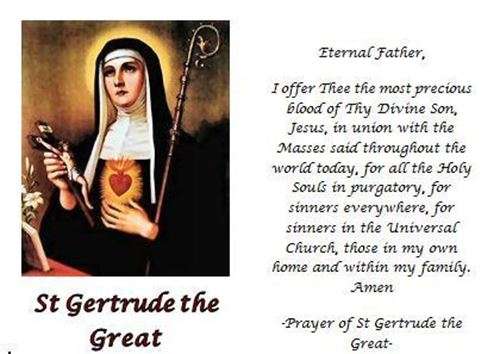 St Gertrude the Great - Holy Card