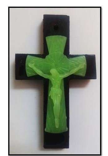 Glow on Wood - 10cm Wooden Cross with Glow in the Dark 8cm Crucifix