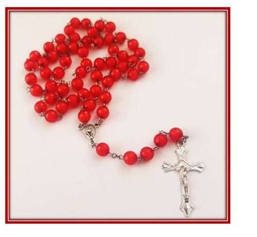 Brilliant Red Window Rosary