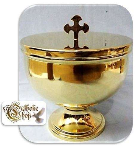 Solid Brass Holy Water Font /Baptism Font /Bucket with Lid