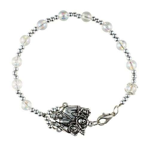Pope Francis one Decade Rosary Bracelet in mother of pearl finish