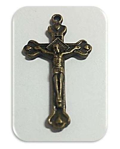 40mm Antique Bronze Heart Crucifix