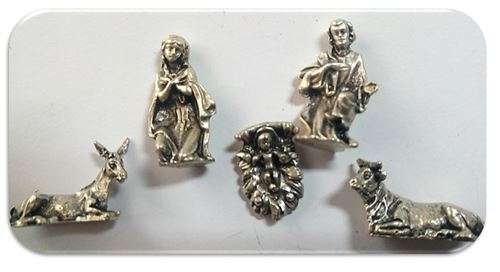 Mini Table Nativity set - Die Cast silver Plated