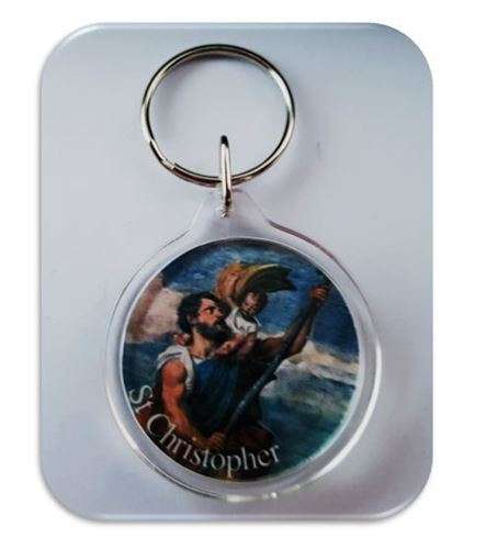 St Christopher Round key ring