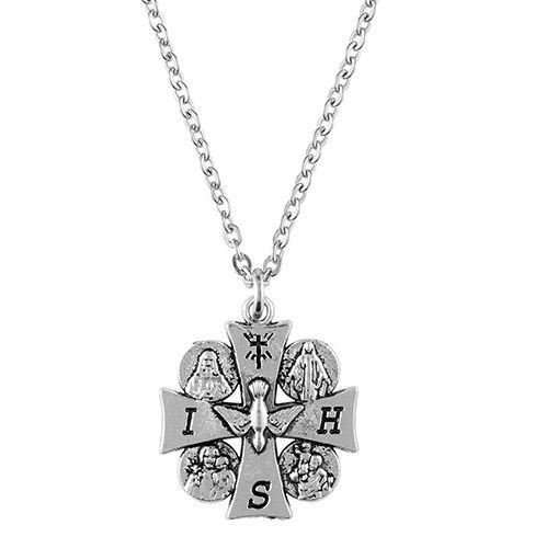 4 way medal Cross on a 70cm cord