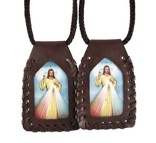 Large House/Car  Divine Mercy faux leather Scapular