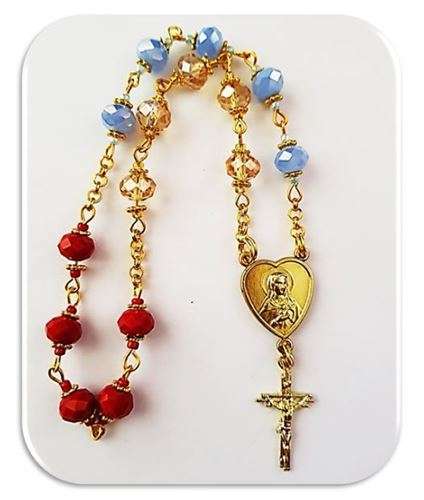 Chaplet Prayer for the Immaculate Heart of Mary - In Gold - Limited Edition
