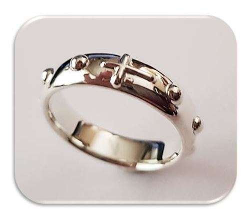 Rosary Ring - One decade with Cross - ladies - Sterling Silver