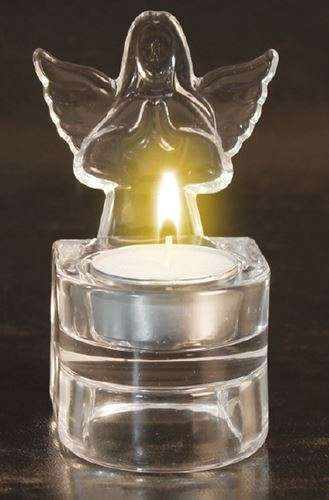 10cm Glass Votive Angel  tea light holder / Holy water font