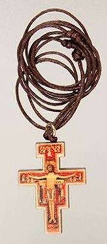 3cm San Damiano wooden Crucifix Pendant