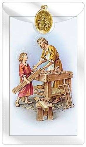 Daily Prayer to St Joseph for Employment with St Joseph  Medal with Prayer Card