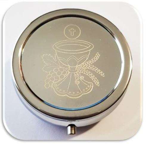 Pyx - Chalice, Grapes & Wheat - Laser Engraved