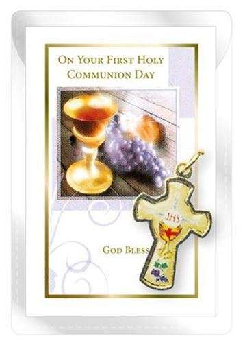 First Holy Communion Chalice Pendant with Holy Card