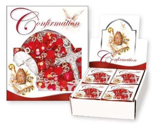 Confirmation faceted acrylic rosary - Presentation box