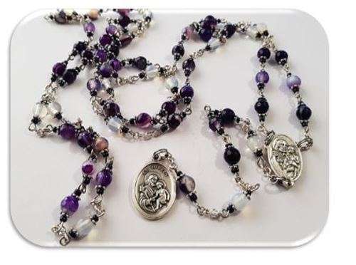St Joseph Chaplet - In Moonstone & Agate