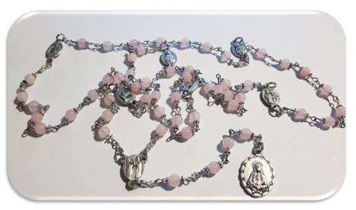 Seven Dolors / Sorrows Of Mary in Pink Jade