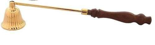 25cm Brass Snuffer with Wooden Handle