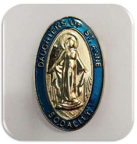 5cm Daughters of St Anne Pin in gold with blue enamel inlay