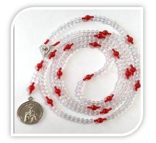 1000 Thank You's - Miraculous Rosary in Clear & Red