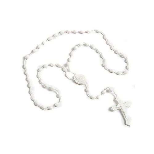 White plastic cord rosary