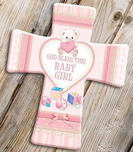 Porcelain - God bless This Baby Cross - Girl