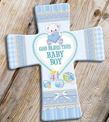 Porcelain - God bless This Baby Cross - Boy