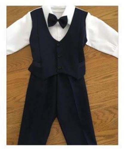 Christening Boys Suit - Long Pants & Shirt - Black & White