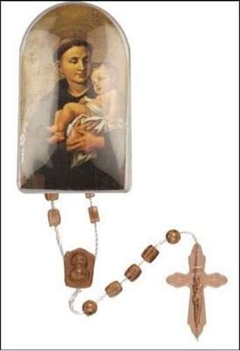 32cm Beige St Anthony Rosary in box