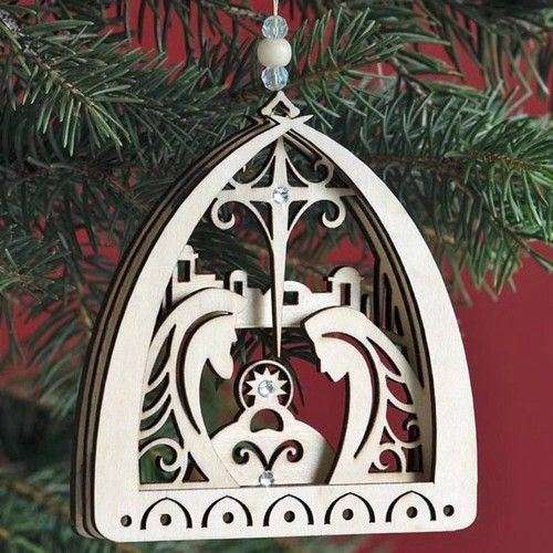 Flourish - Layered Nativity Ornament with diamante' - 10cm
