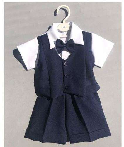 Christening Boys Suit - Short Pants & Shirt -  Black & White