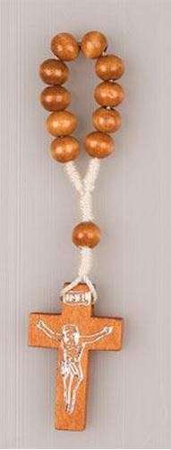 One decade wooden Finger Rosary / Rosary Ring - natural