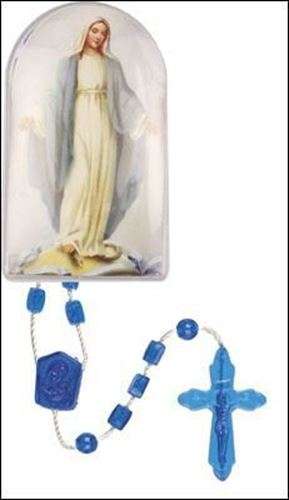 32cm Blue Our Lady Rosary in box