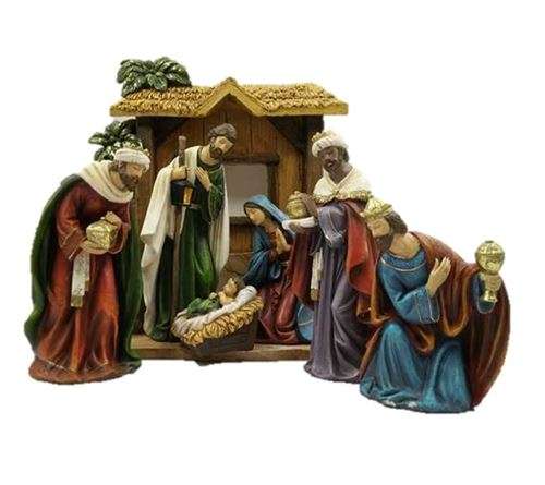 25.4cm Barn Nativity Set - 7 piece