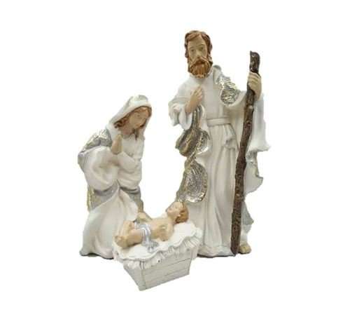 25cm White Nativity Set - 3 piece