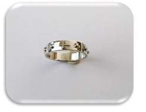 Sterling Silver rosary Ring - 4mm wide