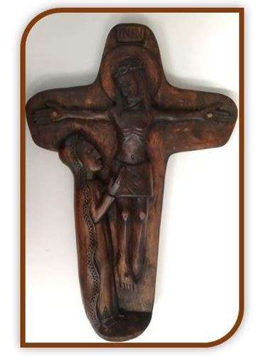 42cm African Unity Crucifix - Hand carved