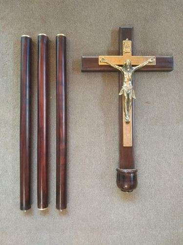 Procession Crucifix - Wood & Brass - 26 x 192cm