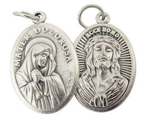 Sterling Silver Ecce Homo / Mater Dolorosa pendant