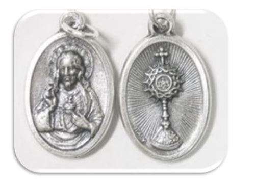Sterling silver Sacred Heart / Monstrance pendant